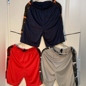 Real Essential Athletic Shorts, Red, Navy, Gray. Medium Youth 32-34 NWOT